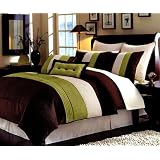 11 PC. MODERN BED IN A BAG SUPER SET CHOCOLATE BROWN W  MATCHING PILLOWS AND SHEET SET,... by Victorian Collections