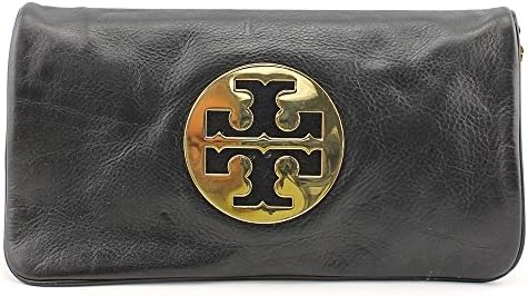 Tory Burch 'Reva' Clutch Gold Hardware Black
