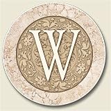 AutoCoaster ~ Monogram initial W ~ Tile Drink Coaster for car cupholder - cod...