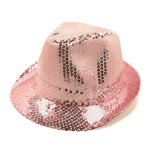 Pink Sequin Glitter Party Fedora Hat