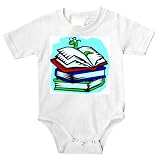 Onesie with green, reading, glasses, worm, book