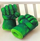 OM(TM) Hulk Hands Smash Fists Big Soft Plush Gloves Pair Costume Green