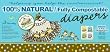 Broody Chick 100% Natural Fully Compostable Diapers Jumbo Box (Infant 8.8 - 19.8 lbs. (128-Count))