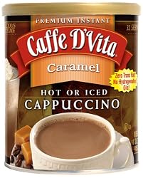 Caffe D'Vita Caramel Instant Cappuccino, 16-Ounce Canisters (Pack of 6)