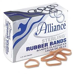 Alliance Sterling Ergonomically Correct Rubber Bands, No. 64, 0.25 x 3.5 Inches, 425 Approx per 1 lb Box (24645)