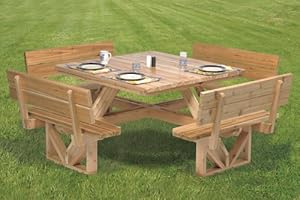 Amazon.com : Square Picnic Table Woodworking Pattern ...