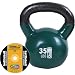 GoFit 35-Pound Green Kettlebell with Vinyl Coating, Training DVD and Exercise Booklet