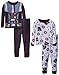 Star Wars Little Boys' Vader Costume 4-Piece Pajama Set, Black, 4