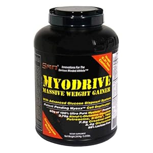 SAN Myodrive Massive Weight Gainer, Caribbean Berry, 84.96 Ounces