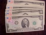 Buy : 1976 U.S. two dollar bill, crisp, uncirculated, with postmark
