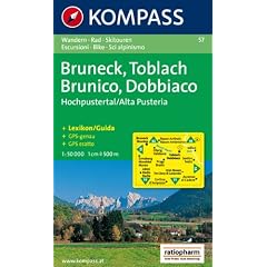 Bruneck/Brunico, Toblach/Dobbiaco, Hochpustertal/Alta Pusteria. Wander-, Bike- und Skitourenkarte. GPS-genau. 1:50.000