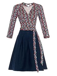 Pleated Wrap Jeweled Cotton/Denim/Elastane/Silk/Spandex  Dress