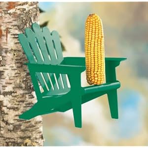 Hiatt Manufacturing Adirondack Green Chair Squirrel Feeder by