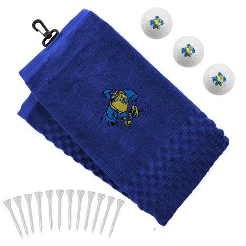 Delaware Fightin' Blue Hens Embroidered Golf Towel, Golf Balls Tees Gift Set