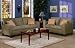 2pc Contemporary Style Olive Green Microfiber Sofa & Loveseat Set