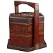 EXP Handmade 11" Red Leather Decorative Storage/Jewelry Box With Ancient Chinese Coin Design