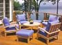 New Luxurious 7 Piece Teak Sofa Set - 4 Lounge Chairs, 2 Ottomans and 35" Round Coffee Table [SR3]