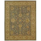 Safavieh Antiquities Collection AT312A Handmade Blue and Beige Hand-Spun Wool Area Rug, 6-Feet by 9-Feet