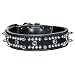 1.5 in. Spiked, Studded nbsp Jeweled Latigo Protector Dog Collar model 6020 (Black, 23 in.)