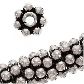 Bali Sterling Silver 6mm Daisies Antiqued (25)