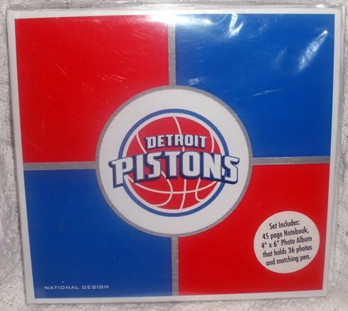 Detroit Pistons Basketball Photo Album/Notebook/Scrapbook With Matching Pen