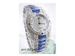 Adee Kaye Iced Out Presidential Mens Watch With Blue and White Austrian Crystals