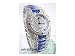 Adee Kaye Iced Out Presidential Mens Watch With Blue and White Austrian Crystals