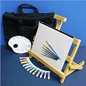 Art Essentials Watercolor Painting Kit with Wooden Table Easel and Portfolio