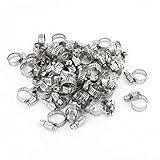 uxcell ホースバンド ホースクランプ　メタル　調整可能　13 - 19mm　100個