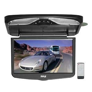 Pyle PLRD163IF 16.4-Inch TFT LCD Flip-Down Roof Mount with Built-In DVD/SD/USB Player with Wireless FM Modulator/IR Transmitter