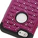 Style4U iPhone 6S Case, iPhone 6 Case, iPhone 6S / 6 Studded Rhinestone Crystal Bling Hybrid Armor Case Cover for Apple iPhone 6S / iPhone 6 with 1 HD Screen Protector and 1 Stylus [Purple/Black]