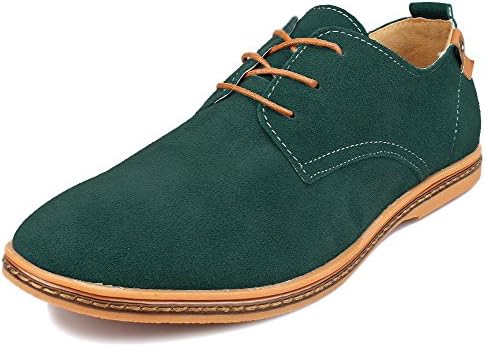 Kempin Men's Green Casual Suede Oxfords Shoe with Rubble Sole