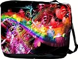Love and Hearts Rainbow Design Messenger Bag - School Bag - Laptop Bag - Reporter Bag - Unisex - Ideal Gift for all occassions!