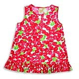 Banana Cabana by Plum Pudding - Toddler Girls Sleeveless Dress, Red, White
