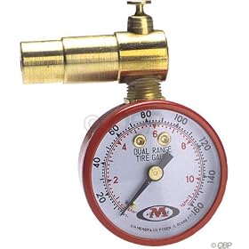 AccuGage Tire Pressure Dial Gauge (160psi, Presta Valve)