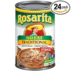 Rosarita  Refried Beans, No Fat, 16-Ounce Cans (Pack of 24)