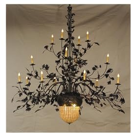 Meyda Tiffany Acorn and Oak Leaves Sixteen Arm Tiffany Chandelier 19061 by Meyda