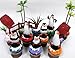 PENGUINS OF MADAGASCAR 12 Piece Birthday CUPCAKE Topper Set, Featuring 6 Random Penguin Figures and Decorative Themed Accessories - Figures Average 2