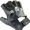 New Bald Eagle Fingerless Leather Biker Chopper Gloves * Extra Large