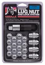 Gorilla Automotive 71733 Acorn Chrome Lug Nut and Lock System (12mm x 1.50 Thread Size)