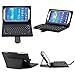 SUPERNIGHT(TM) Wireless Bluetooth Silicone Keyboard PU Leather Tablet Stand Case for Samsung Galaxy Tab 3 7.0 inch 7'' T210 T211 P3200 P3210-Black
