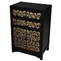Wood Storage Cabinet - Black/ Gold