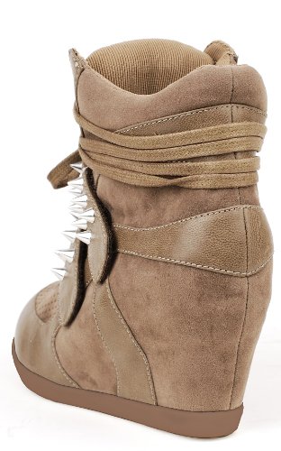 Spiked Wedge Sneakers TAUPE Spiked Wedge Sneakers TAUPE