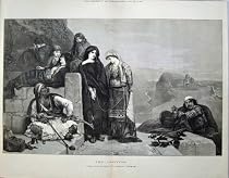 1874 Captives Native Men Weapons Women Hostage Fine Art