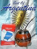 ARGENTINA KIT: Mate gourd with indian designs, in a Silver 800 base + Yerba Mate herb tea + Bronze and Nickel straw