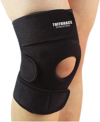 Knee Brace and Support by TUFFBRACE ATHLETICS - 20% OFF - Helps with Running, Walking, ACL, Meniscus Tear, and Arthritis - Moderate Compression - Warmth Improves Circulation and Injury Recovery - Fits Small to Large Sizes - Includes Warranty