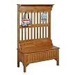 Storage Bench with Coat Rack - Cottage Oak