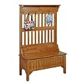 Storage Bench with Coat Rack - Cottage Oak