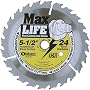 Oldham 550C424 Max Life 5-1/2-Inch 24 Tooth ATB Cordless Saw Blade with 5/8-Inch Arbor