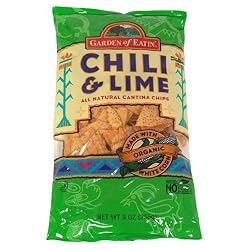 Garden of Eatin' Tortilla Chips, Chili & Lime Cantina Chips, 9-Ounce Bags (Pack of 12)